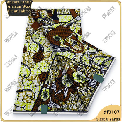 Fashionable African Real Wax Print Fabric 2026 Latest Design Ankara Wax Fabric Soft 100% Cotton Pagne Women Dress Loincloth ﻿