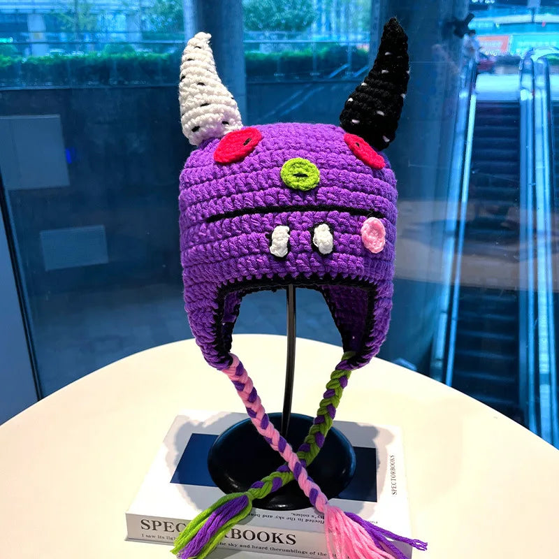Unisex Balaclava Fashion Cosplay Carnival Party Winter Warm Cap Adult Children Autumn Winter Funny Cartoon Monster Knitted Hat
