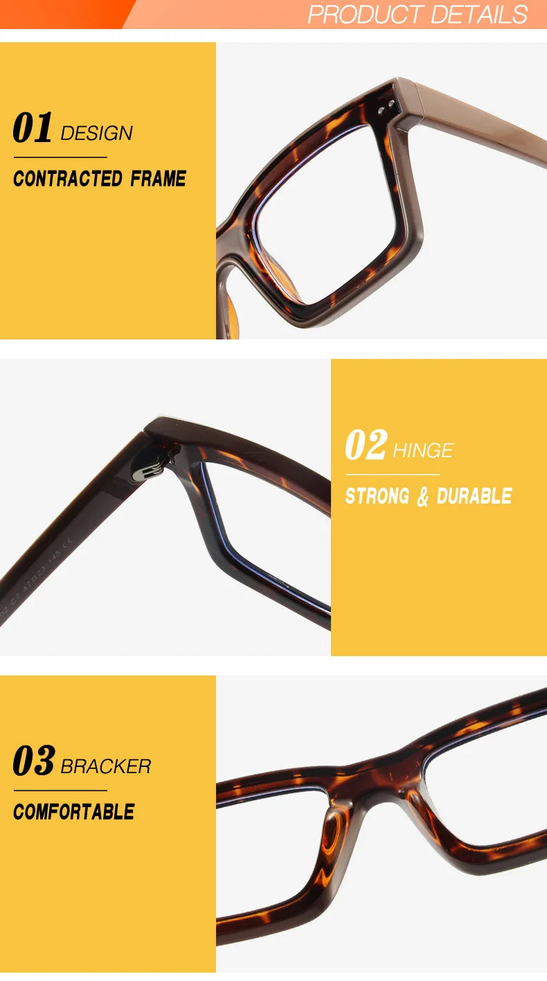 Retro Square Anti Blue Light Optical Glasses Frames Men Fashion Computer Prescription Eyeglasses Women TR90 Reading Glasses +2.5