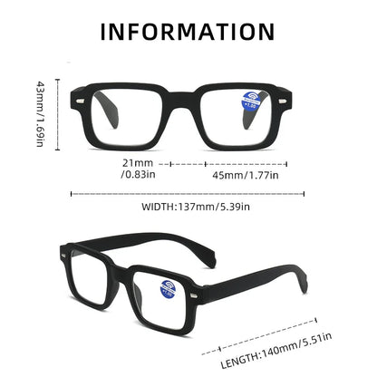 Fashion Women Reading Glasses Square Plastic Computer Anti-Blue Light Women Men Presbyopia Hyperopia Eyeglasses +1.0 +1.5 +2.0