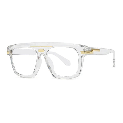 Anti Blue Light Oversized Clear Glasses Brand Designer Square Transparent Green Eyeglasses Large Frame Reading Glasses UV400