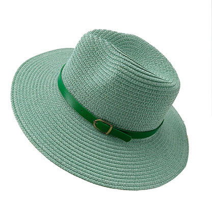 RB Rhinestone Sun Hats Women Men Summer Panama Wide Brim Straw Hats Fashion Colorful Outdoor Jazz Beach Sun Protective Cap