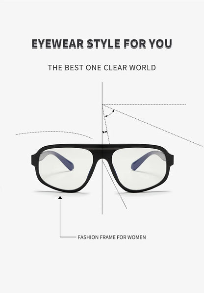 Classic Oversized Square Photochromic Anti Blue Light Reading Glasses Men Women Luxury Brand Computer Glasses Trendy TR90 Frames