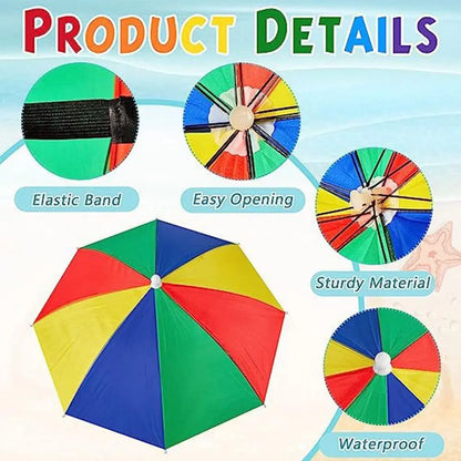 Foldable Head Umbrella Hat Windproof Fishing Head Wearing Sunshade Rain Gear Outdoor Portable Umbrella Camping Beach Head Hats