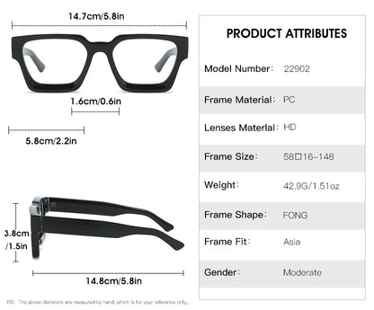 Oversized Square Reading Glasses For Women Brand Designer Blue Light Blocking Eyeglasses Green Leopard Prescription Glasses Men