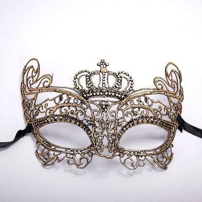 Gold Lace Venetian Cutout Eye Mask Ladies Lace Masquerade Party Masques for Carnival Gras Masque Halloween Masks Prom Supplies