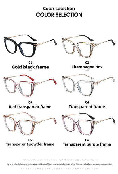 EYORA Currents Square Women Anti-Reflective Reading Glasses Anti Blue Light Myopia Eyewear Photochromic Prescription Eyewear