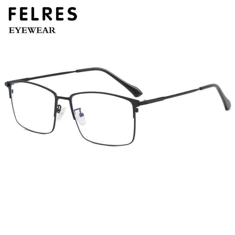 157mm Titanium Alloy Anti Blue Light Square Reading Glasses Men Business Big Presbyopic Glasses Clear Lens Prescription Eyewear