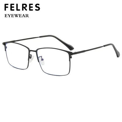 157mm Titanium Alloy Anti Blue Light Square Reading Glasses Men Business Big Presbyopic Glasses Clear Lens Prescription Eyewear