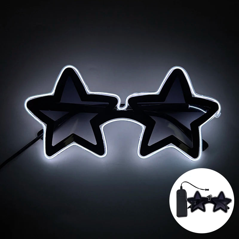 Cool glowing star shape glasses Led Light Up Star Glasses Glow In The Dark glasses for nightclub Birthday wedding party supplies