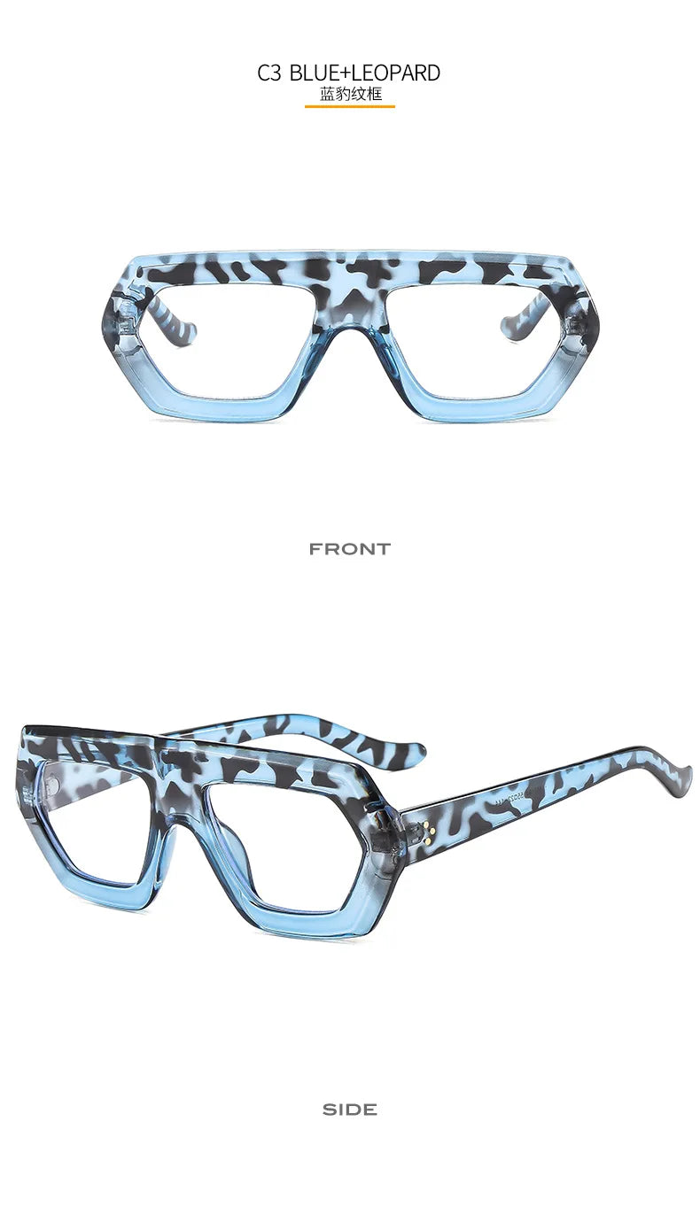 Womens Thick Frame Reading Glasses 2024 Anti Blue Light Fashion Designer Transparent Eyewear Finished Hyperopia Eyeglasses Hot