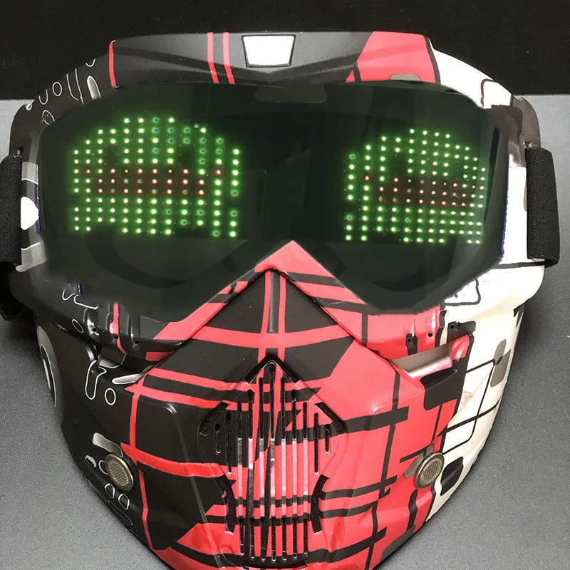 Color Bluetooth LED Display Light Up Mask Programmable Party Carnival LED Ski Goggles DIY Goggles Glasses Boy Gift Toy