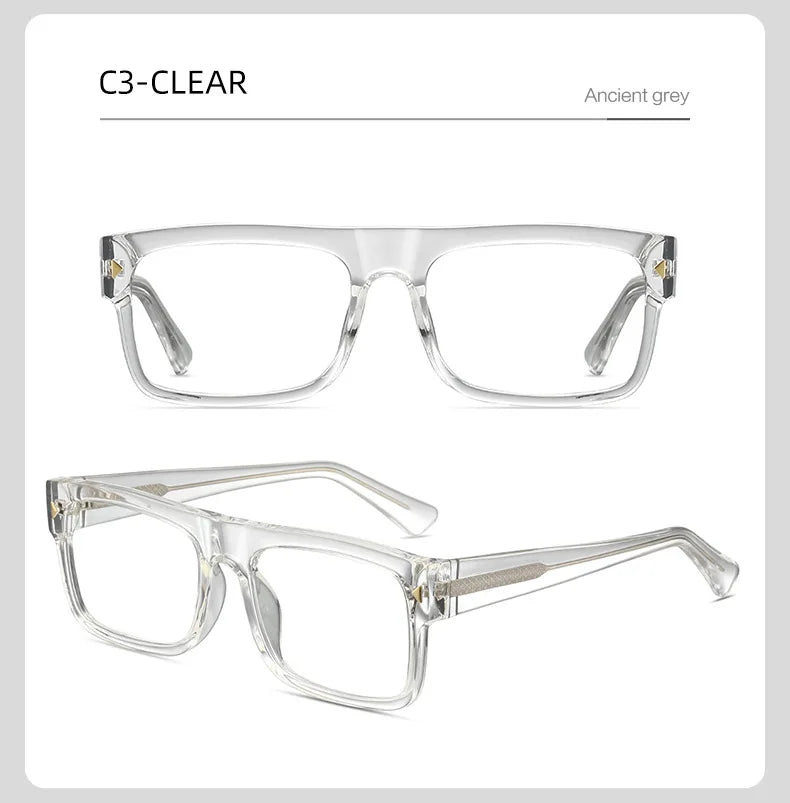 Fashion Men Prescription Myopia Glasses Luxury Brand Black Square Blue Light Blocking Eyewear Male Glasses For Vision 0 To -6.0