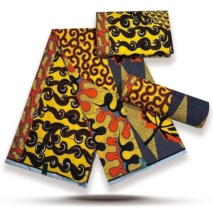 African Wax Fabric Lastest Prints Cotton Material High Quality Pagne Origin Real Ankara Gold Printed For Sewing Wedding Dress