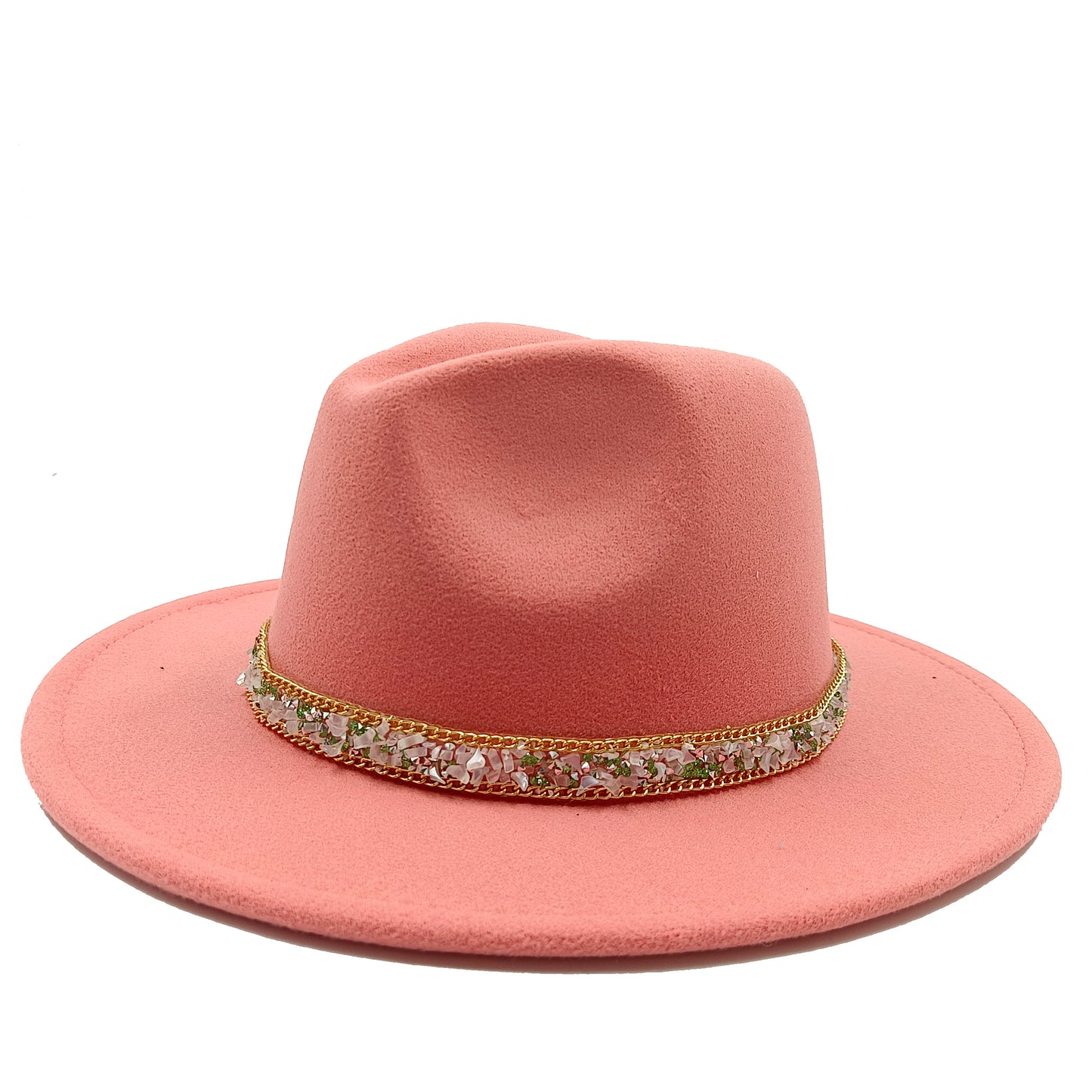 women fedoras golden chain fedora hat women men wide brim solid color jazz top hat autumn winter new Panama hat gentleman hat