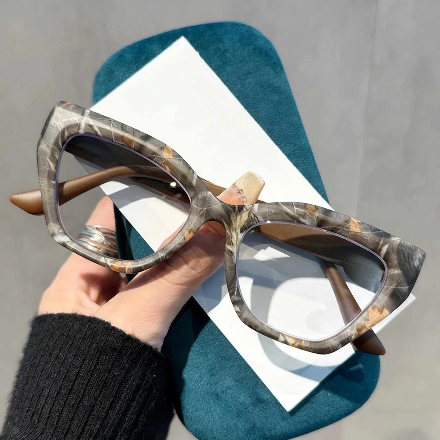Oversized Flora Printed Reading Glasses Women Men Fashion Trendy Large Frame Hyperopia Unisex Stylish Luxry Cat Eye Eyeglasses