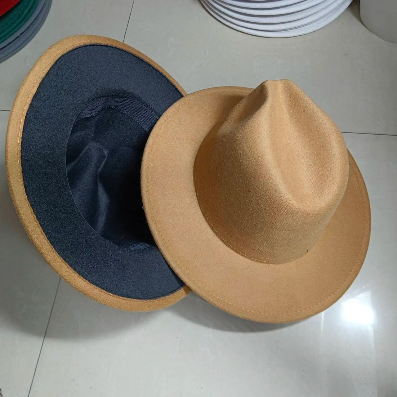 Sombreros Fedora Hat Dual Color Classic Jazz Hat Soft Fedora Hat Classic Men's and Women's Blue Jazz sombreros
