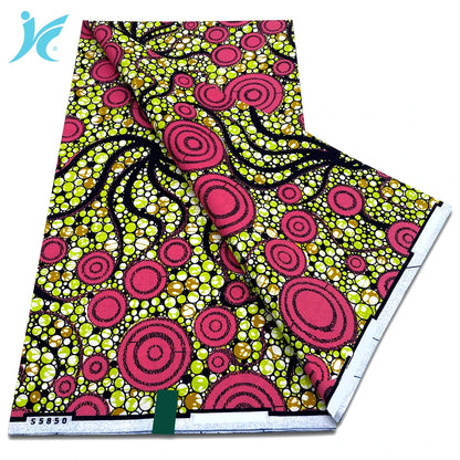 African Real Wax Prints Fabric Ankara Wax 100% Cotton Fabric Guaranteed Veritable Original Sewing Material