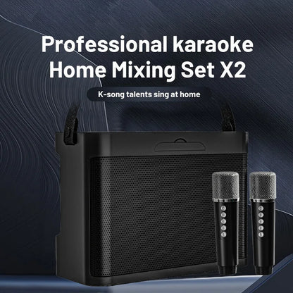 #20W Powerful Wireless Portable Dual Microphones Bluetooth Speaker Hifi Stereo Family Party Karaoke Subwoofer Boombox gifts 2026