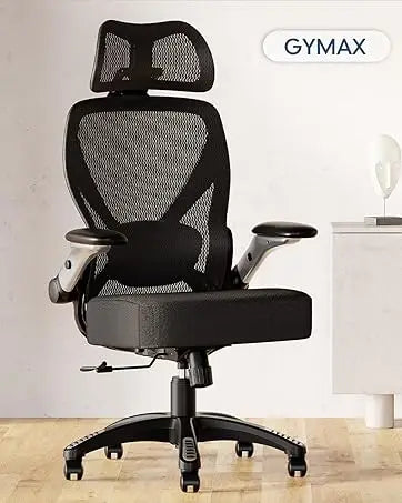 Ergonomic Office Chair, High Back Home Desk Chair with Headrest, Flip-Up Arms, 90-120° Tilt Lock and Wide Cushion