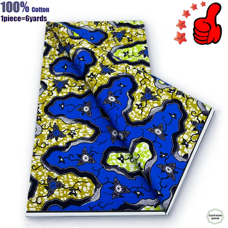 Guaranteed Veritable African Real Wax Prints Fabric Ghana Style Ankara Wax Tissu Pagne 100%Cotton Soft Design Nigeria Wax Fabric