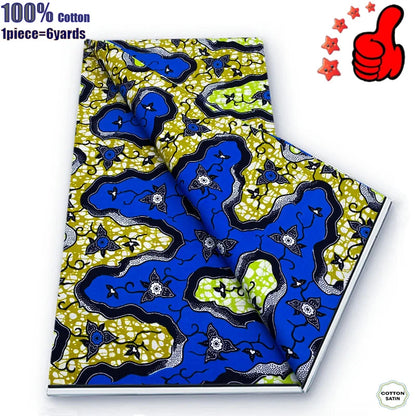 Guaranteed Veritable African Real Wax Prints Fabric Ghana Style Ankara Wax Tissu Pagne 100%Cotton Soft Design Nigeria Wax Fabric