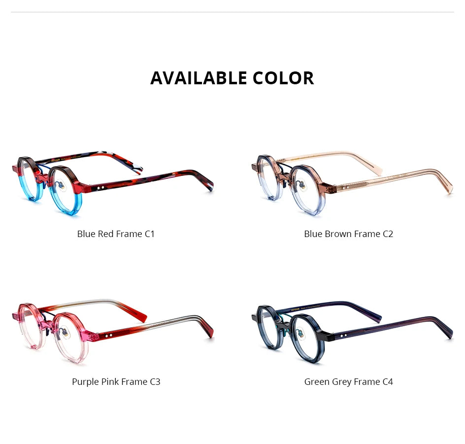 FONEX HEPIDEM Acetate Eyeglasses Frame Men 2025 New Small Round Brand Design Glasses Women Retro Vintage Eyewear Spectacles 9341