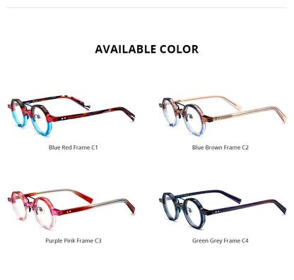 FONEX HEPIDEM Acetate Eyeglasses Frame Men 2025 New Small Round Brand Design Glasses Women Retro Vintage Eyewear Spectacles 9341