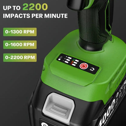 TaskStar 2000N.m Brushless Impact Wrench 1/2''Cordless electric Wrench  Car Tires Repair Power Tools For Makita 18V Battery pin