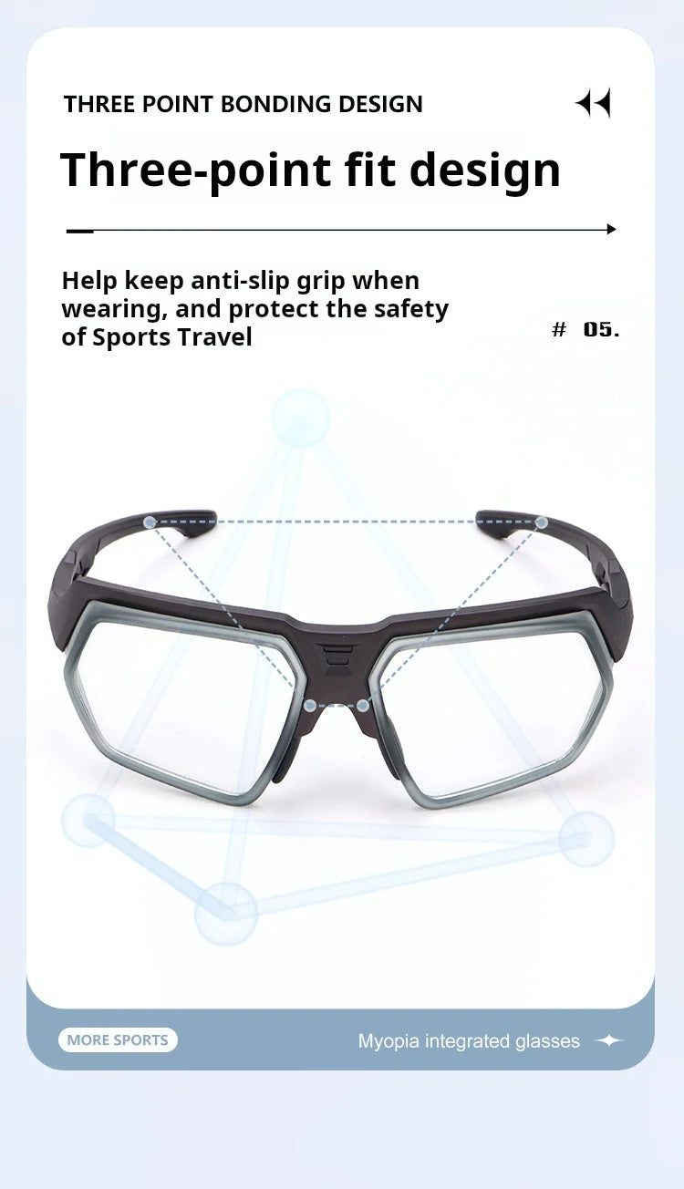 MOMOJA Cycling Glasses Integrated Windproof Goggles Football Badminton Basketball Men and Women Sports Prescription Glasses T11