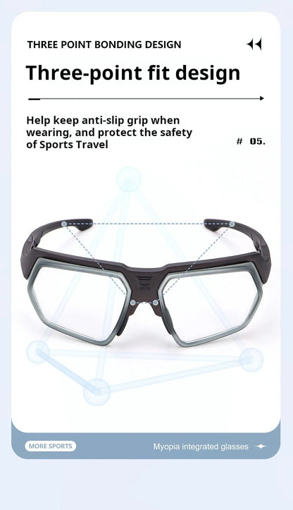 MOMOJA Cycling Glasses Integrated Windproof Goggles Football Badminton Basketball Men and Women Sports Prescription Glasses T11