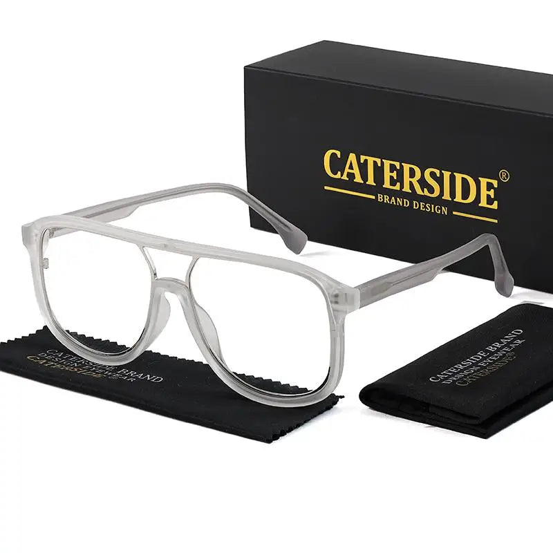 CATERSIDE Fashion Punk Reading Glasses Large Square Frames Design Man Women Casual Optical Frames Ideal Choice for Gifts