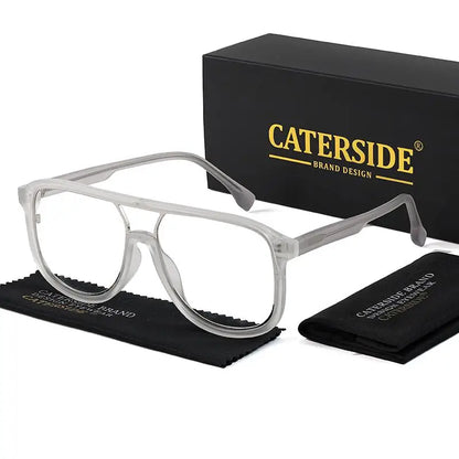 CATERSIDE Fashion Punk Reading Glasses Large Square Frames Design Man Women Casual Optical Frames Ideal Choice for Gifts