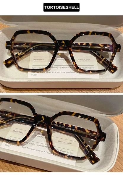 EYORA Fashion Polygon Prescription Reading Glasses Women Myopia Eyewear Hyperopia Anti Blue Light Progressive Optical Eyeglasses
