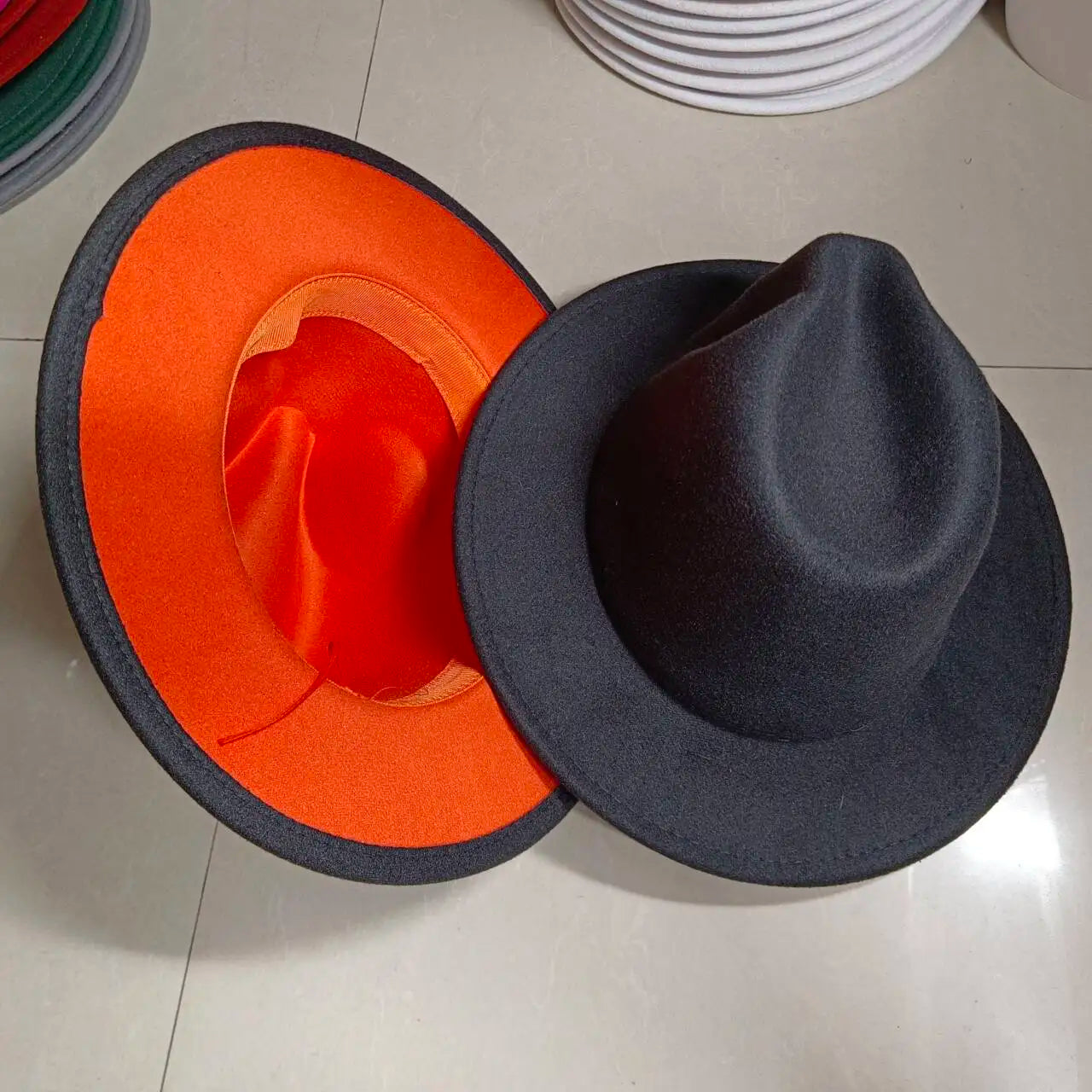 Sombreros Fedora Hat Dual Color Classic Jazz Hat Soft Fedora Hat Classic Men's and Women's Blue Jazz sombreros