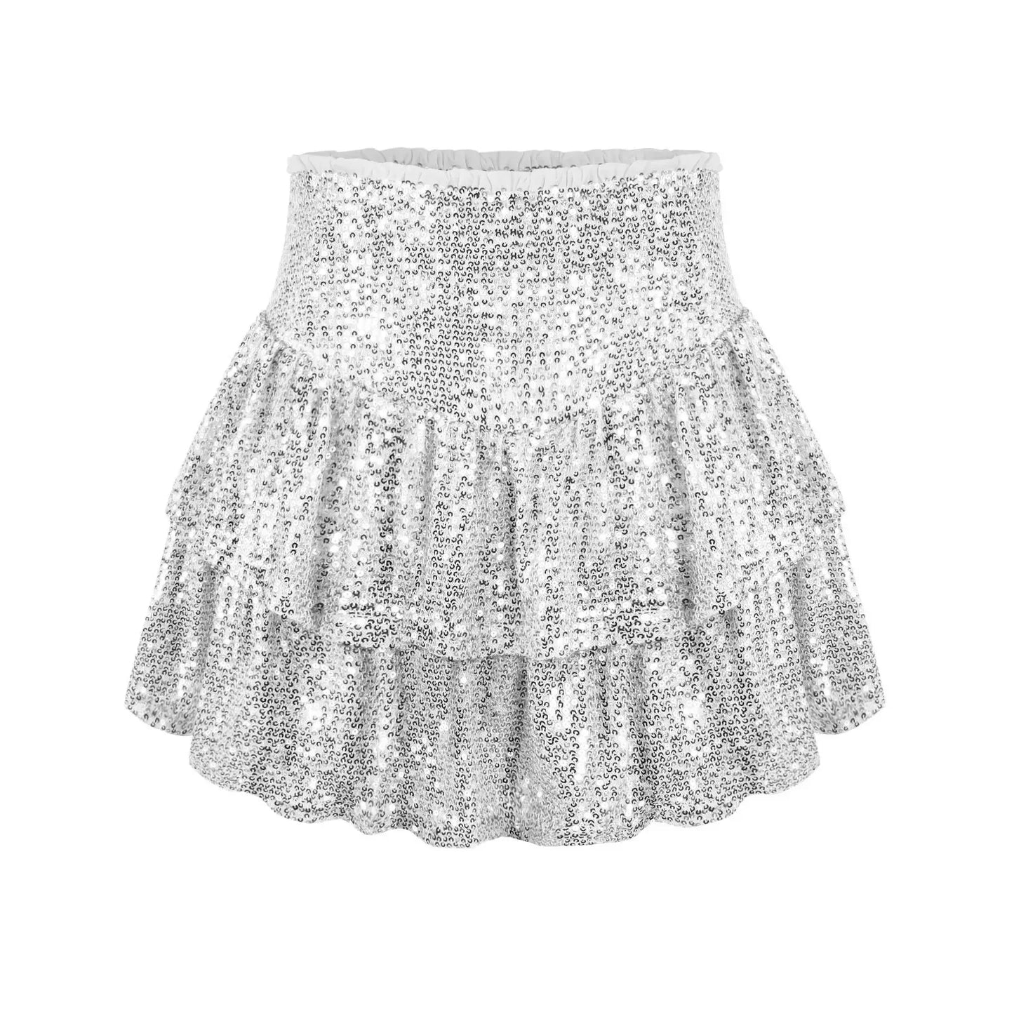 2024 African Party Evening Clothes for Women Spring Summer Sexy High Waist Sequin Mini Pleated Skirts Dashiki Africa Clothing