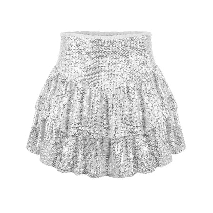 2024 African Party Evening Clothes for Women Spring Summer Sexy High Waist Sequin Mini Pleated Skirts Dashiki Africa Clothing