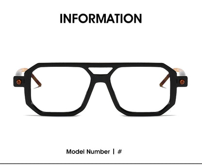 KOCOLIOR Men's Retro Fashion Double Beam Reading Glasses Brand Design Anti Blue Light Photochromic Presbyopia Glasses +0 to +6.0