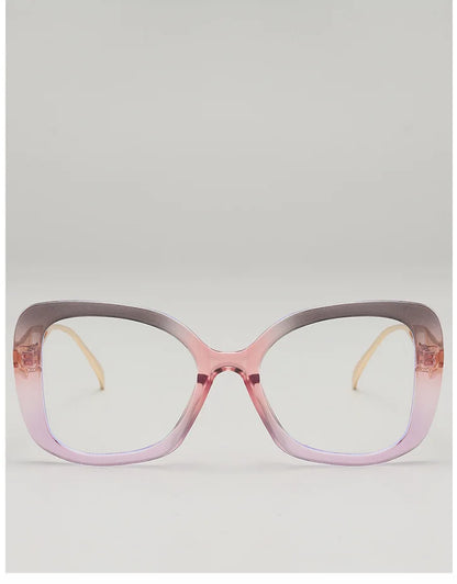 Luxury Brand Oversized Square Reading Glasses Women Triangle heart Temple Eyeglasses Blue Light Blocking Clear Computer Glasses