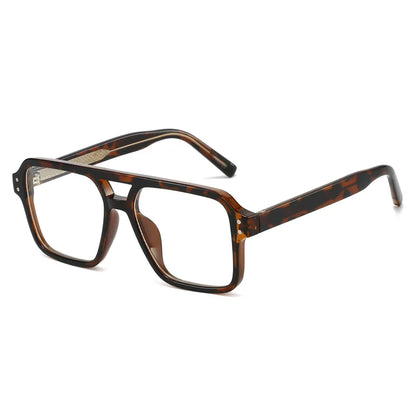 Unisex Retro Glasses Frame Large Eyeglasses Anti Blue Light Square Opical Glasses Aviation Suitable Decoration Eyewear
