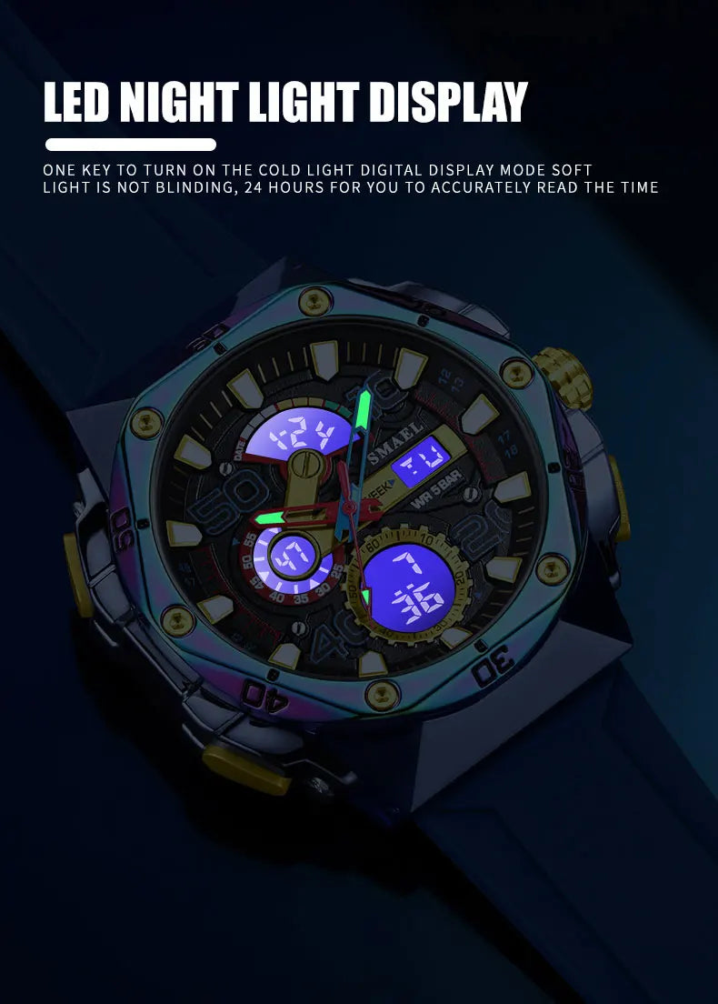 SMAEL Brand 8113 Waterproof Dropshipping Watch Alarm Clock night light Young Fashion business Quartz Sport Wristwatches