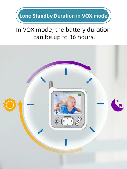 TakTark Video Baby Monitor 3.2 Inch / 2.8 Inch Wireless Security Camera Auto Night Vision Intercom Temperature Monitoring Nanny