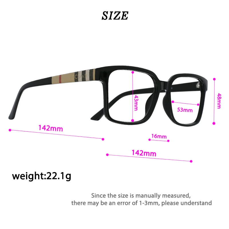 Brand Designer Retro Square Anti Blue Light Reading Glasses Women Men  Stripe Female Eyeglasses Computer Presbyopia Eyeglasse