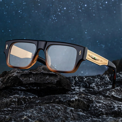 Fashion Oversized Square Reading Glasses Men Blue Light Blocking  Metal FrameGlasses Trendy Optical Presbyopia Eyeglasses0to+6.0