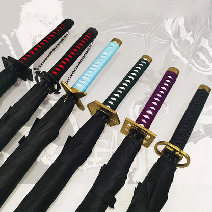 Anime Zoro Katana Umbrella Sword Long Hand Black Parasol Roronoa Zoro Knife Real Size Japanese Katana Sabre Umbrella Raincoa