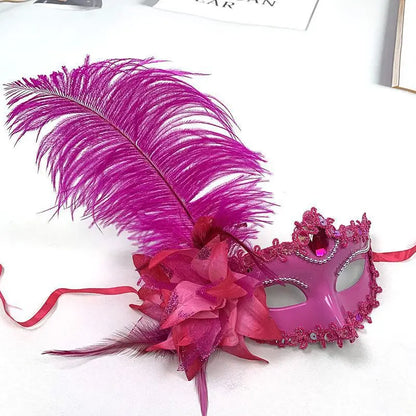 NEWVenice Adult Masquerade Princess Mask Women Luxury Peacock Feathers Half Face Mask Party Performance Carnival Cosplay Costume