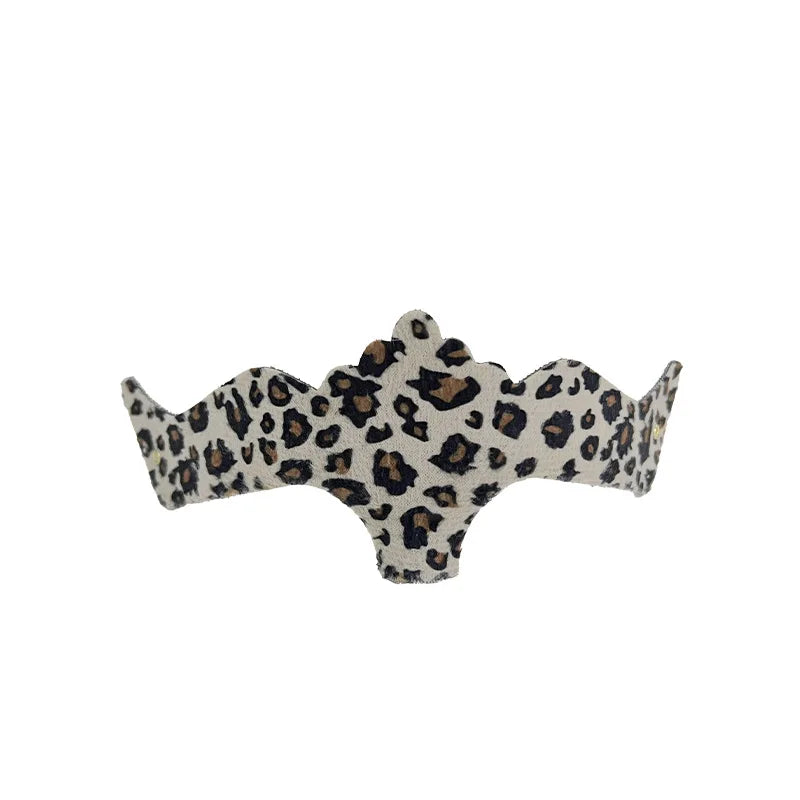 Venetian Carnival Mask - Leopard Print Half Face Cover with Elaborate Design for Mardi Gras, Burlesque Themed Parties Glamorous