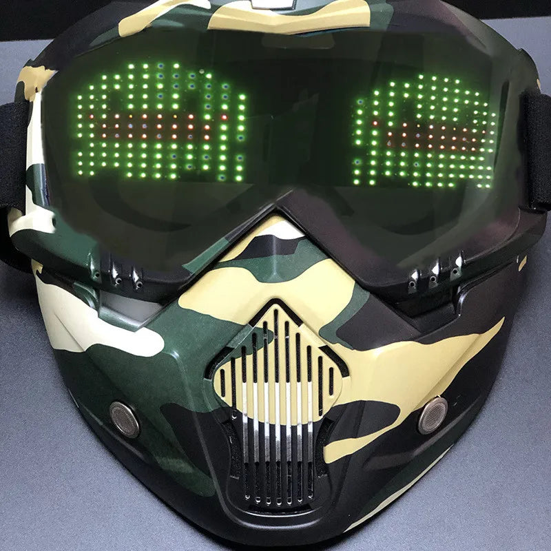 Color Bluetooth LED Display Light Up Mask Programmable Party Carnival LED Ski Goggles DIY Goggles Glasses Boy Gift Toy