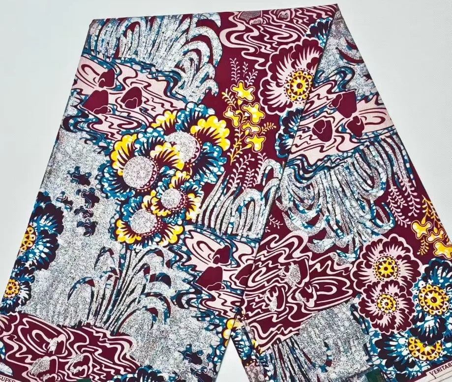 Latest African Grand Golden Wax Fabric Super Good Quality Women Pagne Flash Cotton Prints Batik Ankara Glitter Tissus 6yards