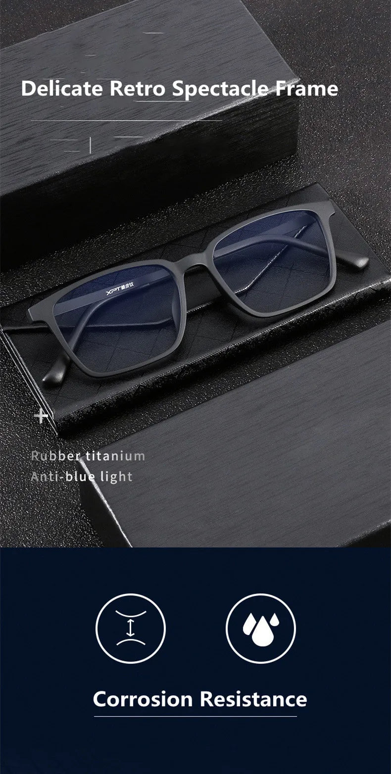 Ultralight Pure Titanium Photochromic Reading Glasses for Men Anti Blue Light Presbyopia Eyeglasses Resin Lens+0.5 0.75 1.75 2.5